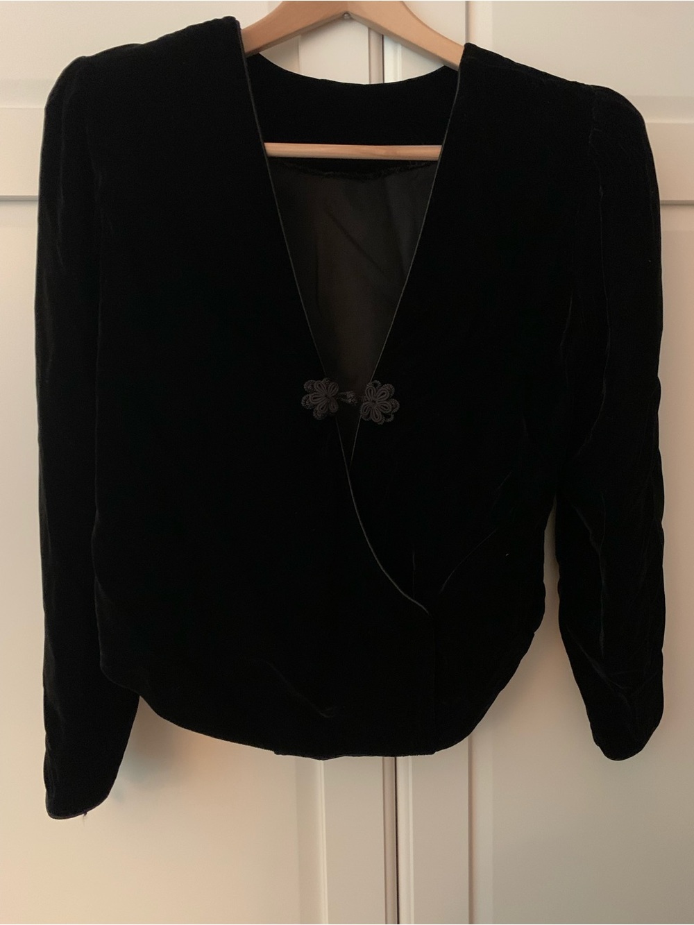 Vintage Black Velvet Wrap Top